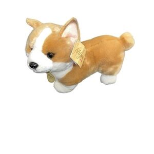 Tan and White Corgi Plush Toy miyoni aurora puppy dog new nwt